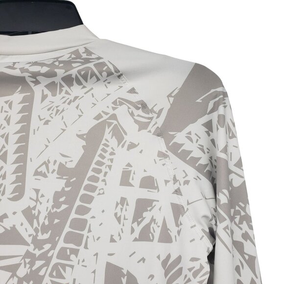 Terry Cycling Long Sleeve Athletic Shirt Front Zip Womens M Eiffel Tower Print - Picture 12 of 12